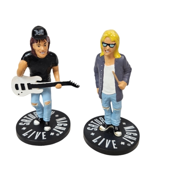 Vintage 90s Saturday Night Live Wayne's World Garth‎ & Wayne PVC Figurines W27 - Picture 10 of 10